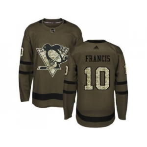 Adidas Pittsburgh Penguins #10 Ron Francis Green Salute to Service Stitched NHL Jersey