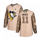 Adidas Pittsburgh Penguins #11 Jimmy Hayes Authentic Camo Veterans Day Practice NHL Jersey