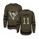 Adidas Pittsburgh Penguins #11 Jimmy Hayes Authentic Green Salute to Service NHL Jersey