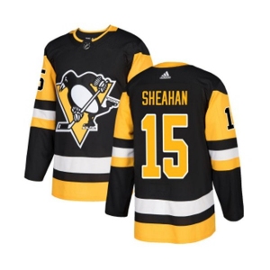Adidas Pittsburgh Penguins #15 Riley Sheahan Authentic Black Home NHL Jersey