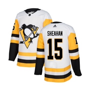 Adidas Pittsburgh Penguins #15 Riley Sheahan Authentic White Away NHL Jersey