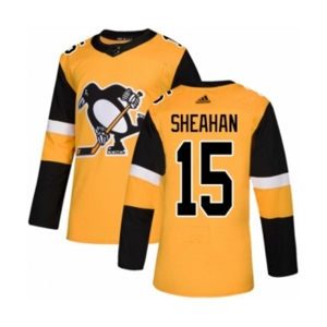 Adidas Pittsburgh Penguins #15 Riley Sheahan Premier Gold Alternate NHL Jersey