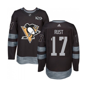 Adidas Pittsburgh Penguins #17 Bryan Rust Authentic Black 1917-2017 100th Anniversary NHL Jersey