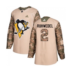 Adidas Pittsburgh Penguins #2 Chad Ruhwedel Authentic Camo Veterans Day Practice NHL Jersey