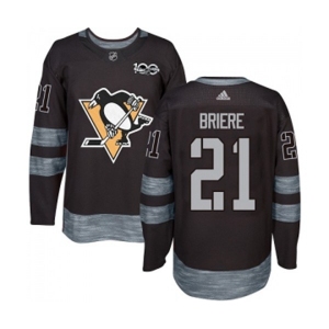 Adidas Pittsburgh Penguins #21 Michel Briere Authentic Black 1917-2017 100th Anniversary NHL Jersey