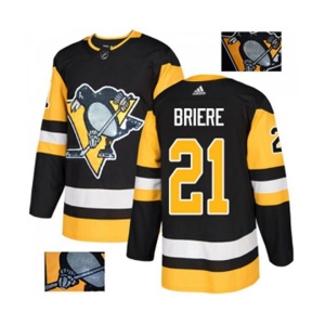 Adidas Pittsburgh Penguins #21 Michel Briere Authentic Black Fashion Gold NHL Jersey