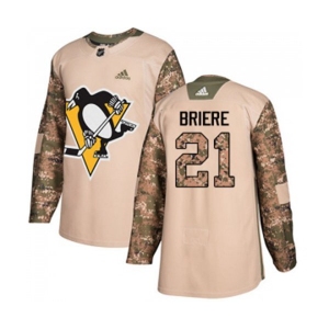 Adidas Pittsburgh Penguins #21 Michel Briere Authentic Camo Veterans Day Practice NHL Jersey