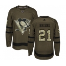 Adidas Pittsburgh Penguins #21 Michel Briere Authentic Green Salute to Service NHL Jersey