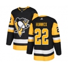 Adidas Pittsburgh Penguins #22 Matt Hunwick Authentic Black Home NHL Jersey