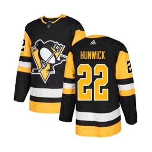 Adidas Pittsburgh Penguins #22 Matt Hunwick Authentic Black Home NHL Jersey