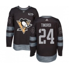 Adidas Pittsburgh Penguins #24 Jarred Tinordi Authentic Black 1917-2017 100th Anniversary NHL Jersey