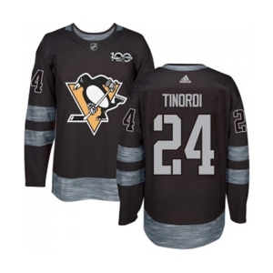 Adidas Pittsburgh Penguins #24 Jarred Tinordi Authentic Black 1917-2017 100th Anniversary NHL Jersey