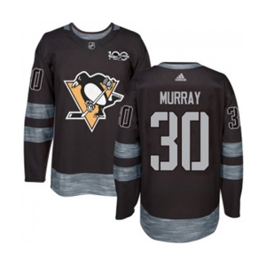 Adidas Pittsburgh Penguins #30 Matt Murray Authentic Black 1917-2017 100th Anniversary NHL Jersey