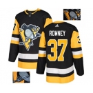 Adidas Pittsburgh Penguins #37 Carter Rowney Authentic Black Fashion Gold NHL Jersey