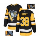 Adidas Pittsburgh Penguins #38 Derek Grant Authentic Black Fashion Gold NHL Jersey