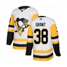 Adidas Pittsburgh Penguins #38 Derek Grant Authentic White Away NHL Jersey