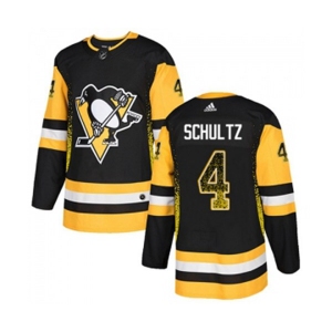 Adidas Pittsburgh Penguins #4 Justin Schultz Authentic Black Drift Fashion NHL Jersey