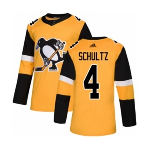 Adidas Pittsburgh Penguins #4 Justin Schultz Authentic Gold Alternate NHL Jersey