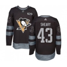 Adidas Pittsburgh Penguins #43 Conor Sheary Authentic Black 1917-2017 100th Anniversary NHL Jersey