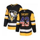 Adidas Pittsburgh Penguins #43 Conor Sheary Authentic Black USA Flag Fashion NHL Jersey