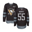 Adidas Pittsburgh Penguins #55 Larry Murphy Authentic Black 1917-2017 100th Anniversary NHL Jersey