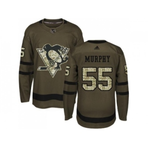 Adidas Pittsburgh Penguins #55 Larry Murphy Green Salute to Service Stitched NHL Jersey