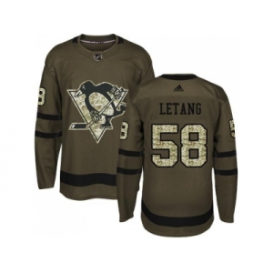 Adidas Pittsburgh Penguins #58 Kris Letang Green Salute to Service Stitched NHL Jersey