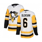 Adidas Pittsburgh Penguins #6 Jamie Oleksiak Authentic White Away NHL Jersey