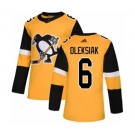 Adidas Pittsburgh Penguins #6 Jamie Oleksiak Premier Gold Alternate NHL Jersey