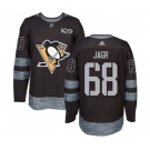 Adidas Pittsburgh Penguins #68 Jaromir Jagr Authentic Black 1917-2017 100th Anniversary NHL Jersey