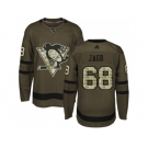 Adidas Pittsburgh Penguins #68 Jaromir Jagr Green Salute to Service Stitched NHL Jersey