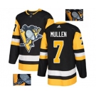 Adidas Pittsburgh Penguins #7 Joe Mullen Authentic Black Fashion Gold NHL Jersey