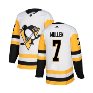 Adidas Pittsburgh Penguins #7 Joe Mullen Authentic White Away NHL Jersey