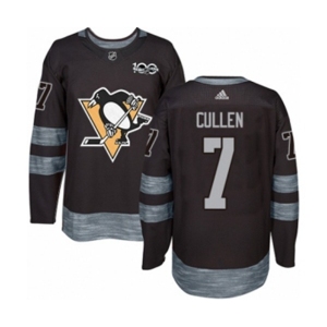 Adidas Pittsburgh Penguins #7 Matt Cullen Authentic Black 1917-2017 100th Anniversary NHL Jersey