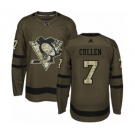 Adidas Pittsburgh Penguins #7 Matt Cullen Authentic Green Salute to Service NHL Jersey