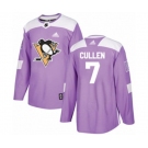 Adidas Pittsburgh Penguins #7 Matt Cullen Authentic Purple Fights Cancer Practice NHL Jersey