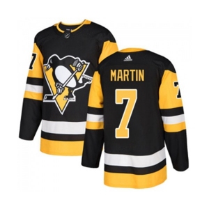 Adidas Pittsburgh Penguins #7 Paul Martin Authentic Black Home NHL Jersey