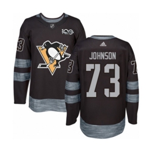 Adidas Pittsburgh Penguins #73 Jack Johnson Authentic Black 1917-2017 100th Anniversary NHL Jersey