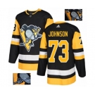 Adidas Pittsburgh Penguins #73 Jack Johnson Authentic Black Fashion Gold NHL Jersey