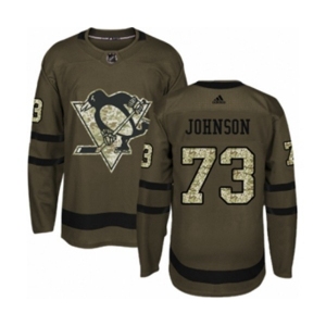 Adidas Pittsburgh Penguins #73 Jack Johnson Authentic Green Salute to Service NHL Jersey