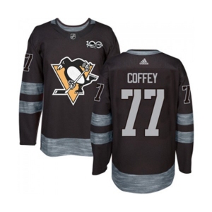 Adidas Pittsburgh Penguins #77 Paul Coffey Authentic Black 1917-2017 100th Anniversary NHL Jersey