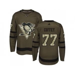 Adidas Pittsburgh Penguins #77 Paul Coffey Green Salute to Service Stitched NHL Jersey