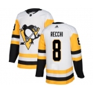 Adidas Pittsburgh Penguins #8 Mark Recchi Authentic White Away NHL Jersey