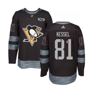 Adidas Pittsburgh Penguins #81 Phil Kessel Authentic Black 1917-2017 100th Anniversary NHL Jersey