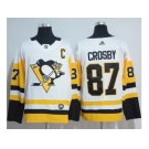 Adidas Pittsburgh Penguins #87 Sidney Crosby White Road Authentic Stitched NHL Jersey