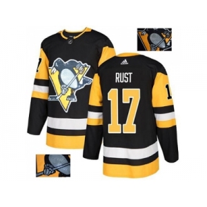 Men Adidas Pittsburgh Penguins #17 Bryan Rust Black Home Authentic Fashion Gold Stitched NHL Jersey