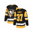 Men Adidas Pittsburgh Penguins #37 Carter Rowney Black Home Authentic Stitched NHL Jersey