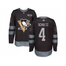 Men Adidas Pittsburgh Penguins #4 Justin Schultz Black 1917-2017 100th Anniversary Stitched NHL Jersey