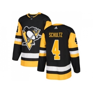 Men Adidas Pittsburgh Penguins #4 Justin Schultz Black Home Authentic Stitched NHL Jersey