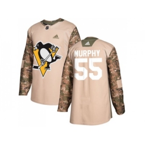 Men Adidas Pittsburgh Penguins #55 Larry Murphy Camo Authentic 2017 Veterans Day Stitched NHL Jersey